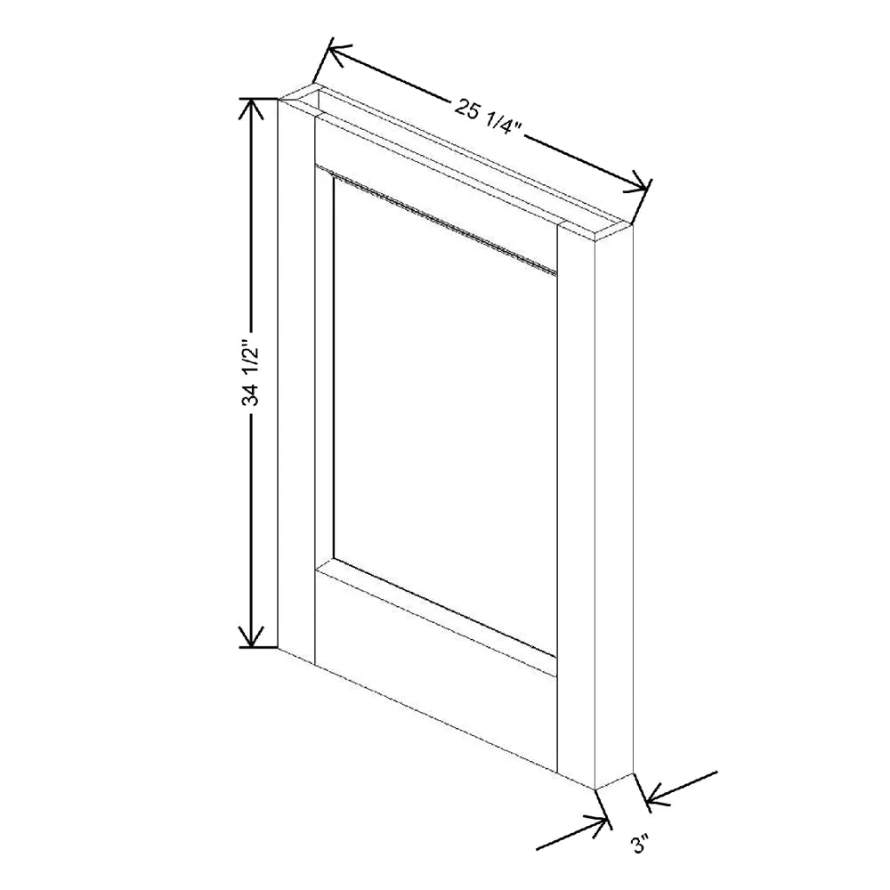3" W X 34 1/2" H X 25 1/4" D Classic Island Side