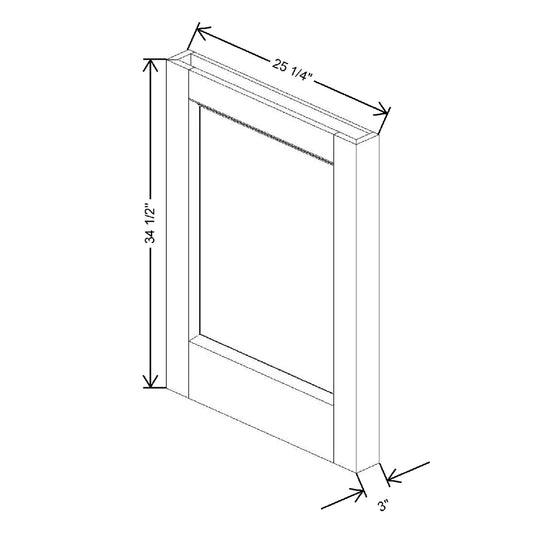 3" W X 34 1/2" H X 25 1/4" D Classic Island Side