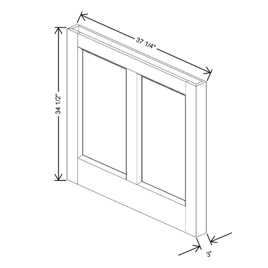 3" W X 34 1/2" H X 37 1/4" D Classic Island Side