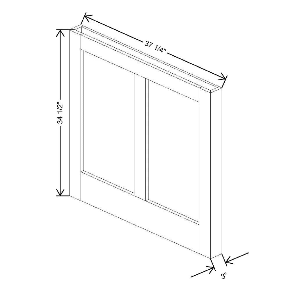 3" W X 34 1/2" H X 37 1/4" D Modern Island Side