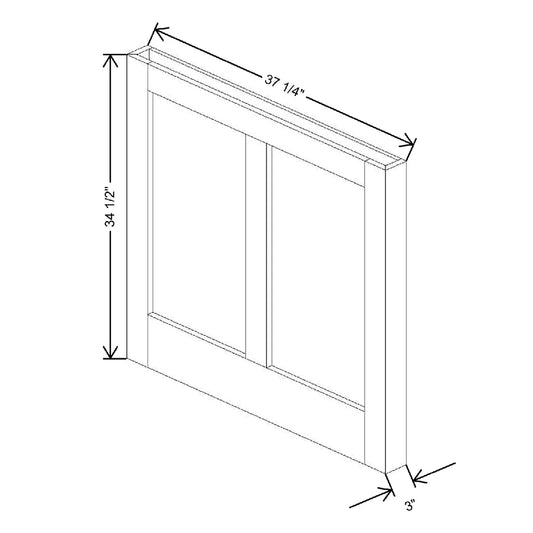 3" W X 34 1/2" H X 37 1/4" D Modern Island Side