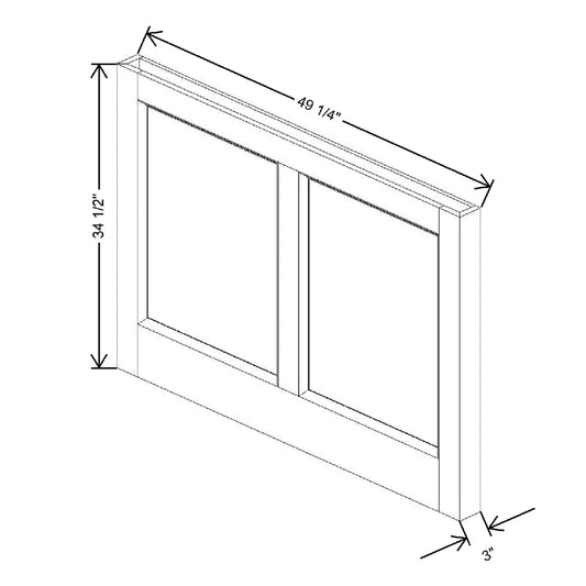 3" W X 34 1/2" H X 49 1/4" D Classic Island Side