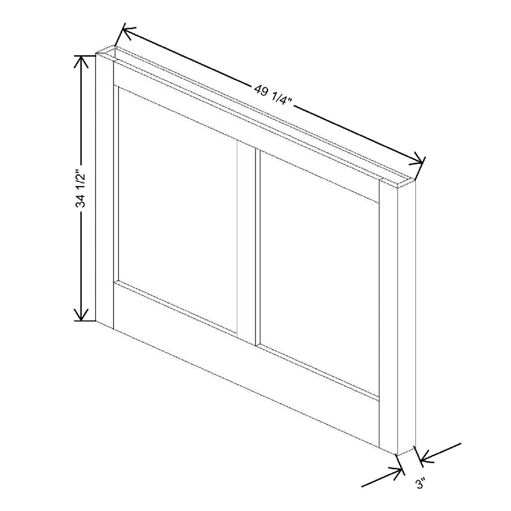 3" W X 34 1/2" H X 49 1/4" D Modern Island Side