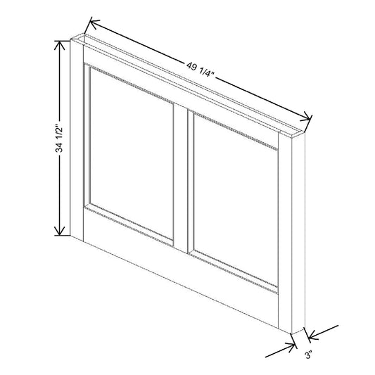 3" W X 34 1/2" H X 49 1/4" D Transitional Island Side