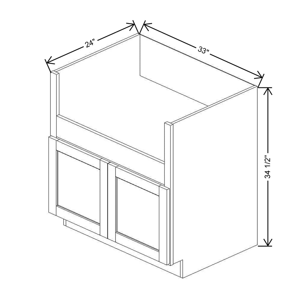 33" W Deep Sink Base