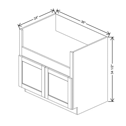 36" W Deep Sink Base