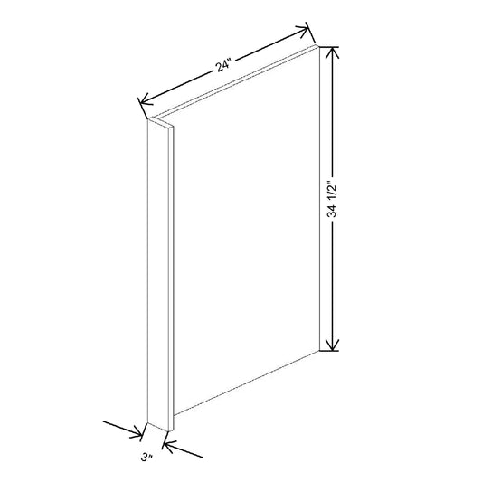 3" W X 34 1/2" H X 24" D Dishwasher Return