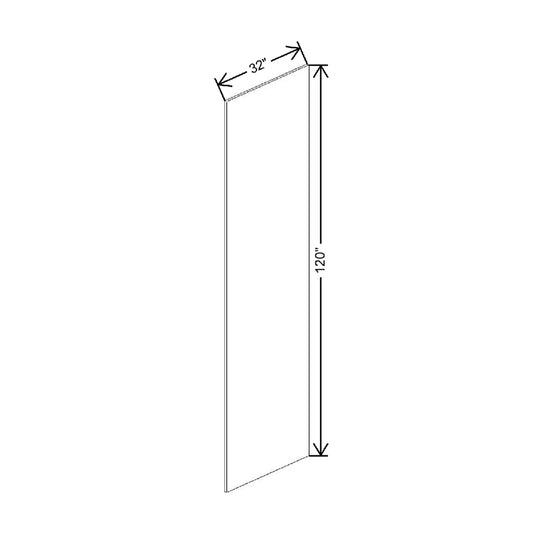 3/4" W X 120" H X 32" D Deep Wood Tall End Panel Duraform Textured