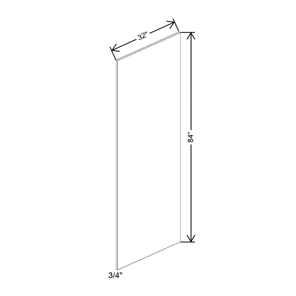 3/4" W X 84" H X 32" D Deep Wood Tall End Panel