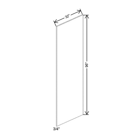 3/4" W X 96" H X 32" D Deep Wood Tall End Panel Duraform Textured