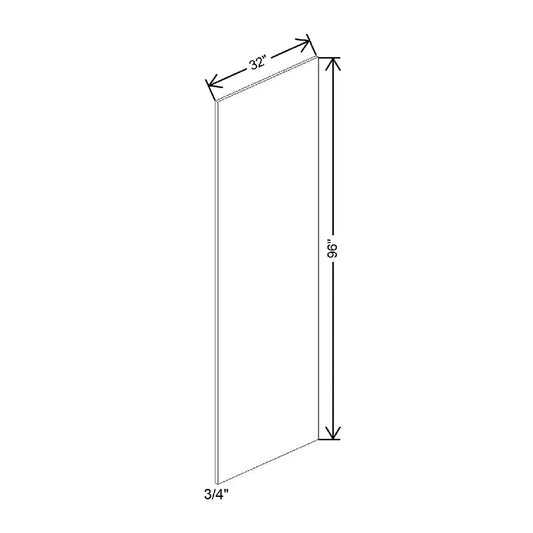 3/4" W X 96" H X 32" D Deep Wood Tall End Panel