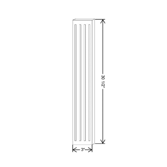 3" W X 30 1/2" H Wall Fluted Beaded Filler Extension