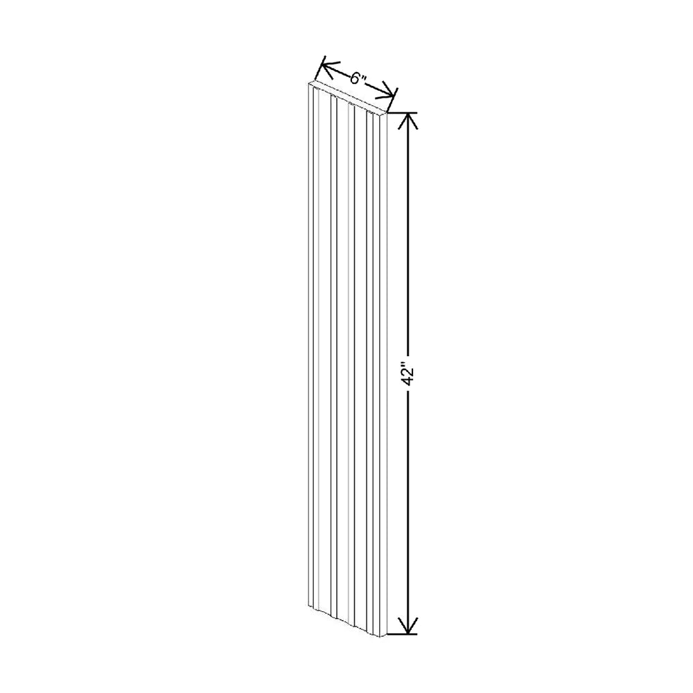 6" W X 42 1/8" H X 3/4" D Fluted Beaded Filler