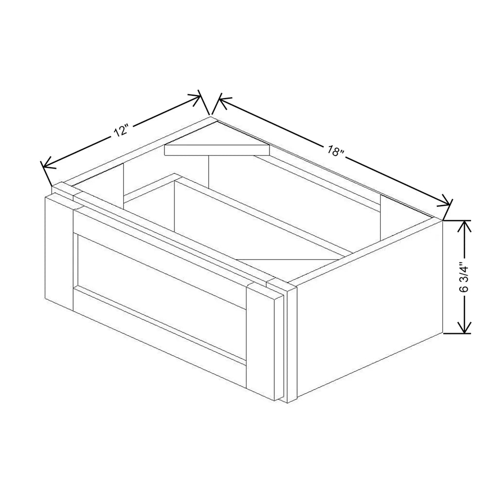 18" W X 6" H X 12" D Furniture Drawer