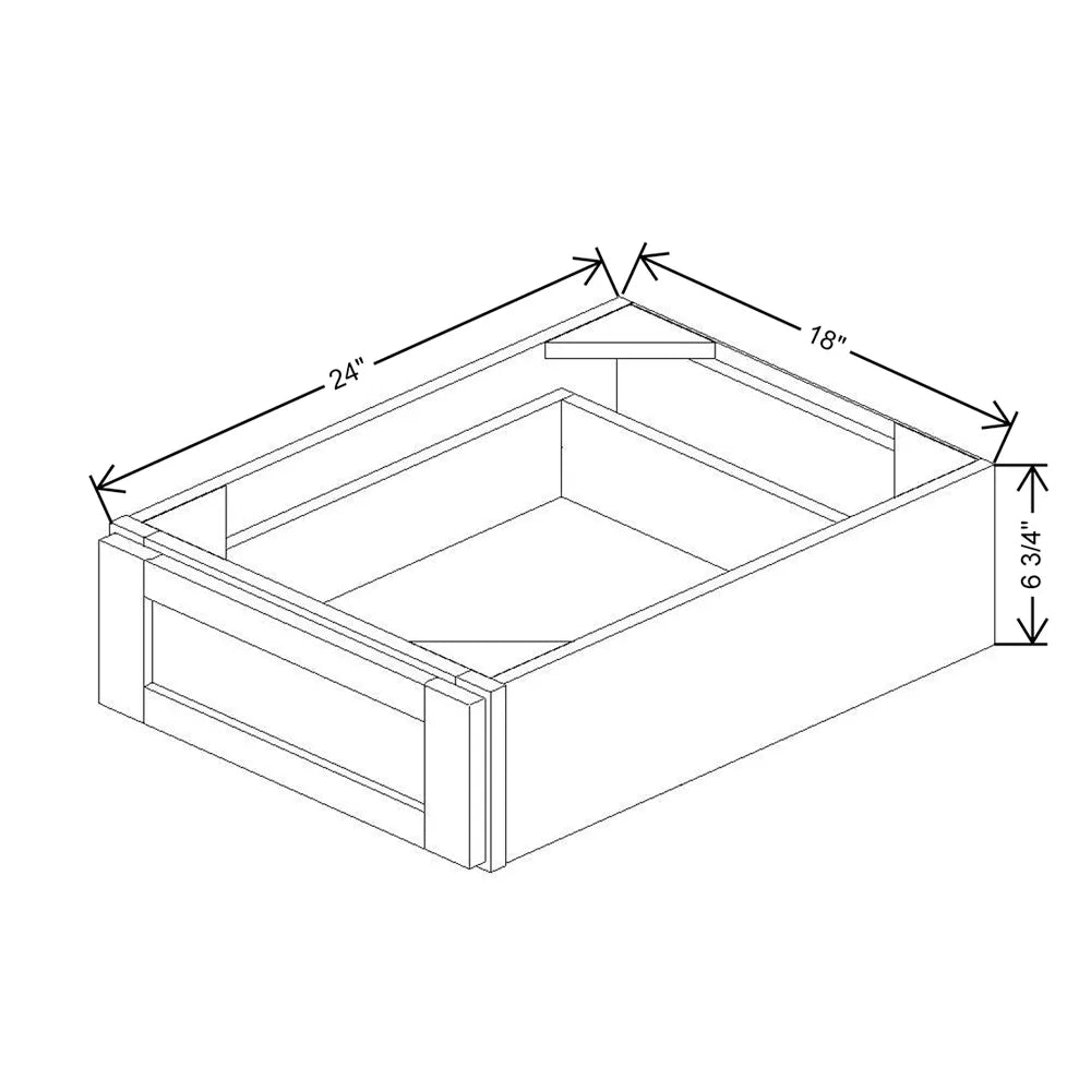 18" W X 6" H X 24" D Furniture Drawer