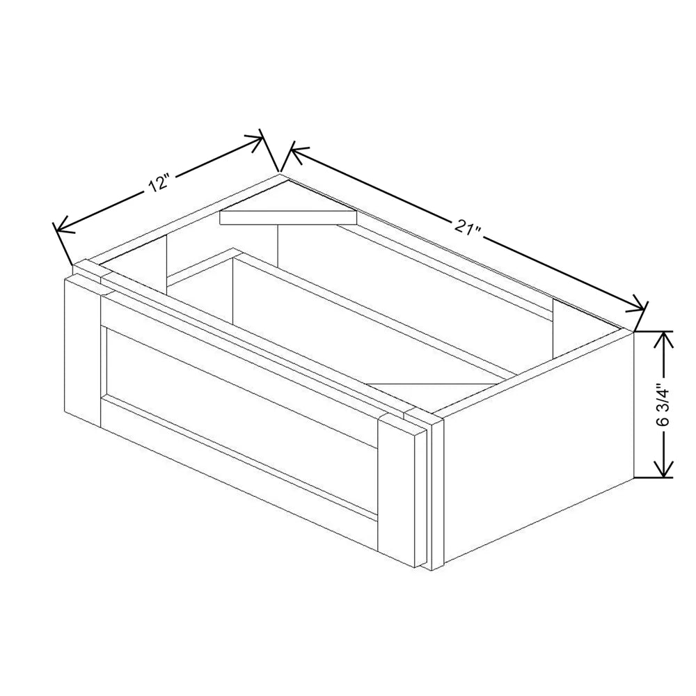 21" W X 6" H X 12" D Furniture Drawer