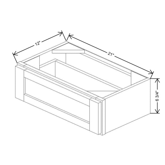 21" W X 6" H X 12" D Furniture Drawer