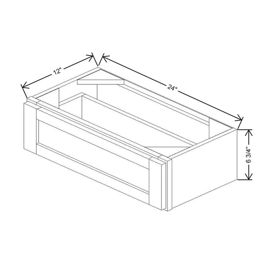 24" W X 6" H X 12" D Furniture Drawer