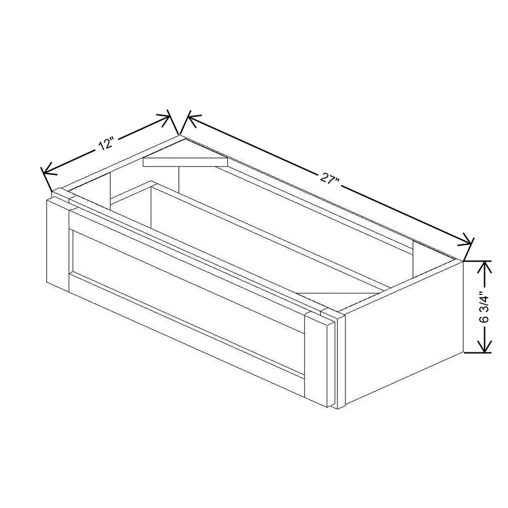 27" W X 6" H X 12" D Furniture Drawer