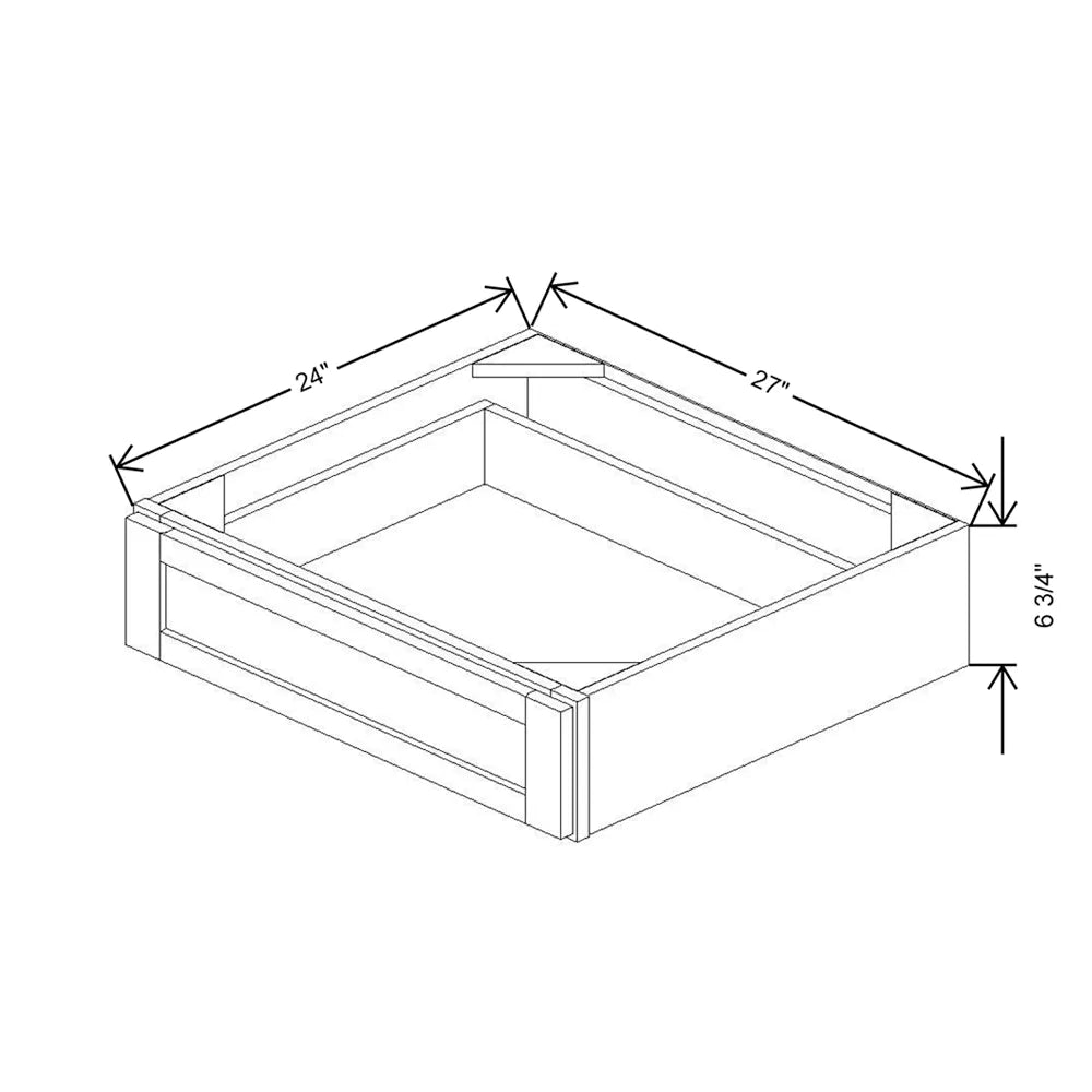 27" W X 6" H X 24" D Furniture Drawer
