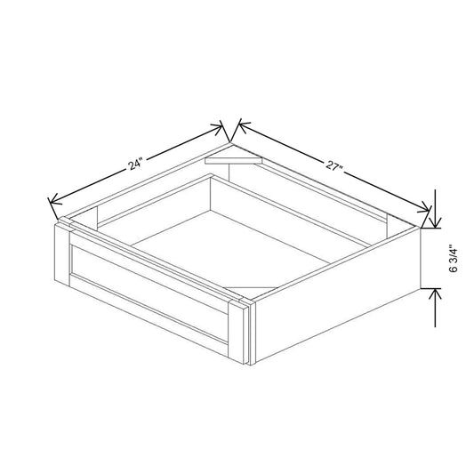 27" W X 6" H X 24" D Furniture Drawer