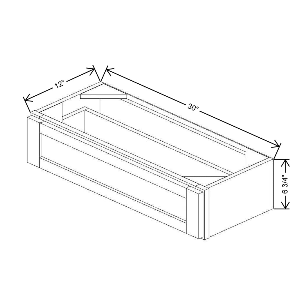 30" W X 6" H X 12" D Furniture Drawer