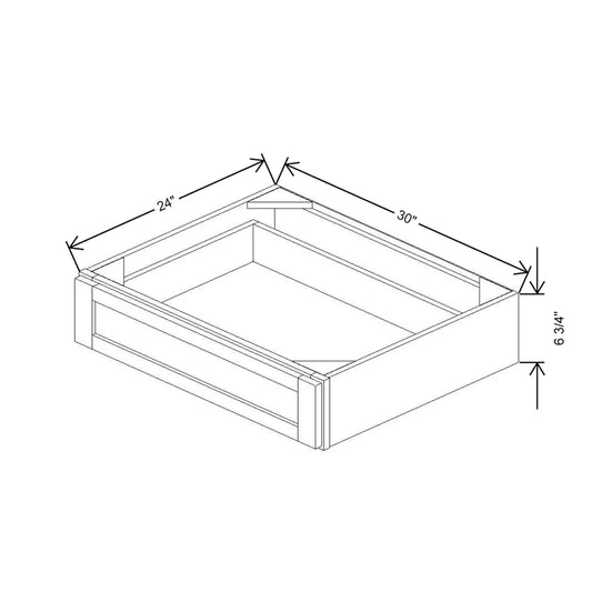 30" W X 6" H X 24" D Furniture Drawer