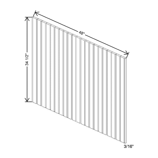 3/16" W X 34 1/2" H X 48" D Grooved Paneling