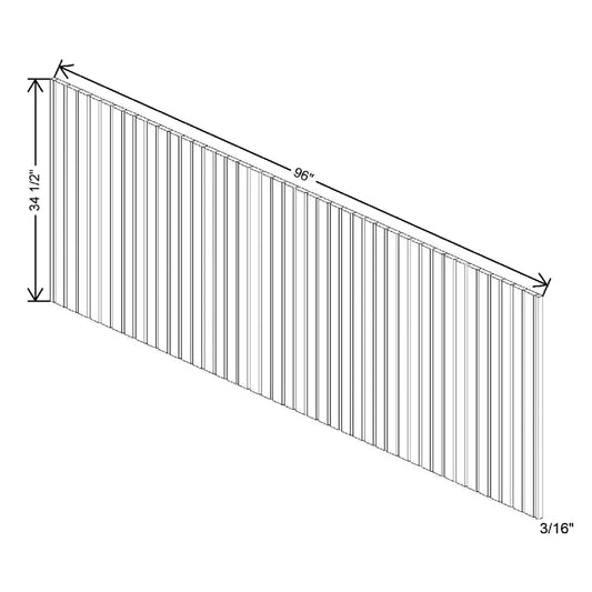3/16" W X 34 1/2" H X 96" D Grooved Paneling