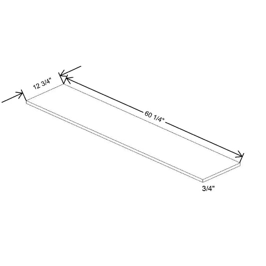 60 1/4" W X 3/4" H X 12 3/4" D Duraform Textured Finished Shelf