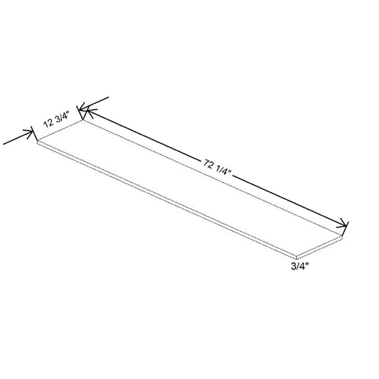 72 1/4" W X 3/4" H X 12 3/4" D Finished Shelf