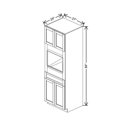 27" W X 84" H X 24" D Single Oven Cabinet - 4 BUTT Doors, 1 Drawer & BPPOKCC