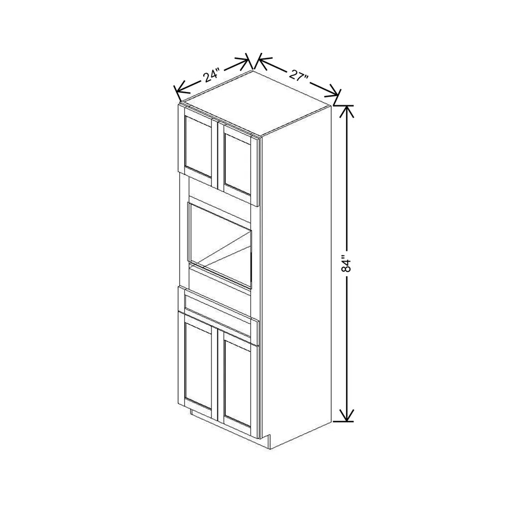 27" W X 84" H X 24" D Single Oven Cabinet - 4 BUTT Doors & 1 Drawer