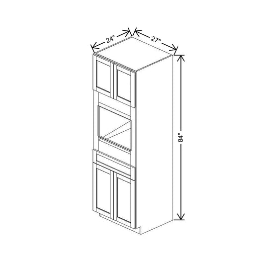 27" W X 84" H X 24" D Single Oven Cabinet - 4 BUTT Doors & 1 Drawer