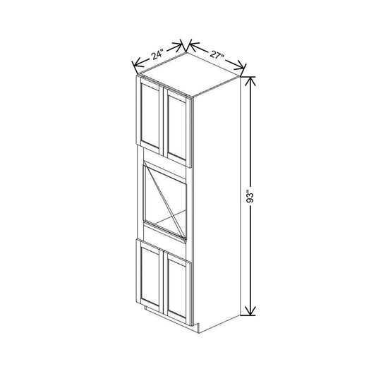27" W X 93" H X 24" D Single Oven Cabinet - 4 BUTT Doors