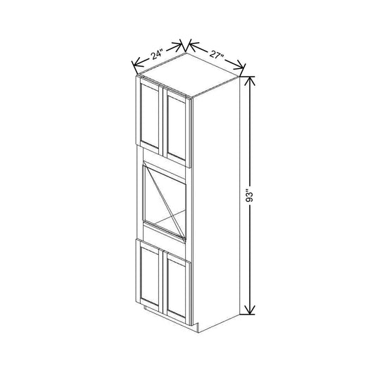27" W X 93" H X 24" D Single Oven Cabinet - 4 BUTT Doors & BPPOKCC