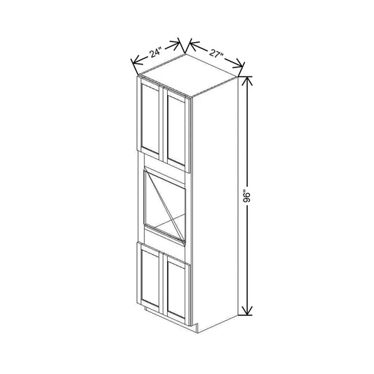 27" W X 96" H X 24" D Single Oven Cabinet - 4 BUTT Doors & BPPOKCC