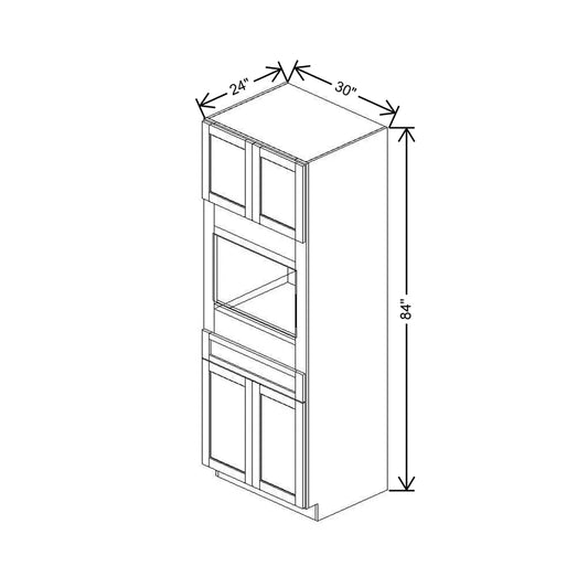 30" W X 84" H X 24" D Single Oven Cabinet - 4 BUTT Doors & 1 Drawer
