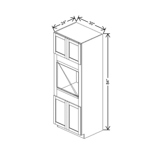30" W X 84" H X 24" D Single Oven Cabinet - 4 BUTT Doors & BPPOKCC