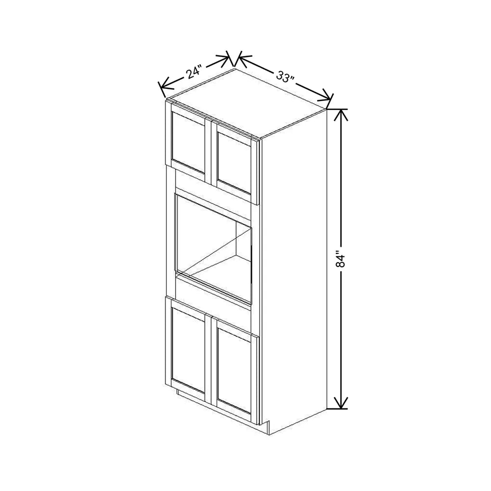 33" W X 84" H X 24" D Single Oven Cabinet - 4 BUTT Doors & BPPOKCC