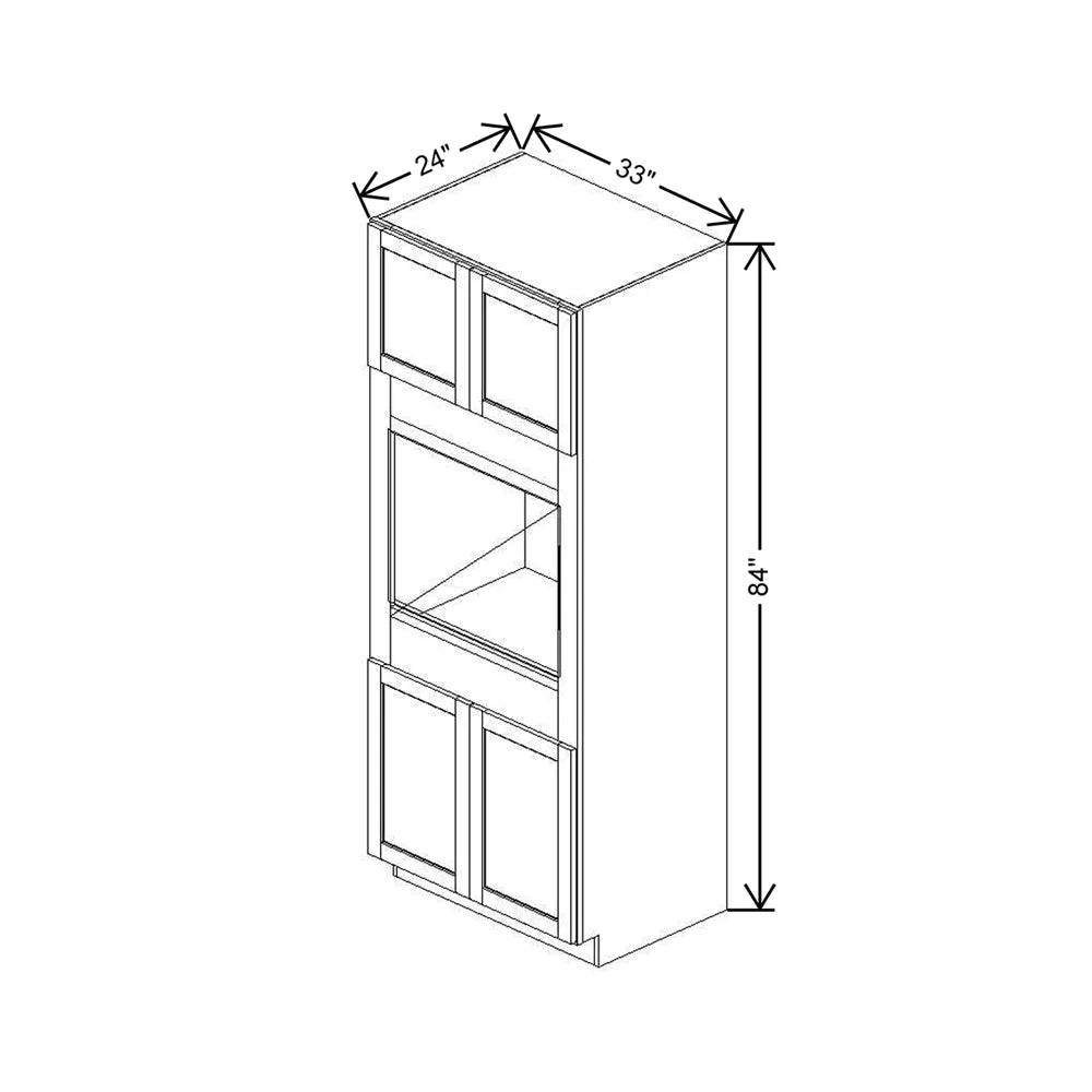 33" W X 84" H X 24" D Single Oven Cabinet - 4 BUTT Doors