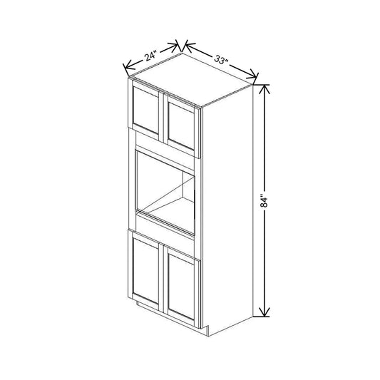 33" W X 84" H X 24" D Single Oven Cabinet - 4 BUTT Doors