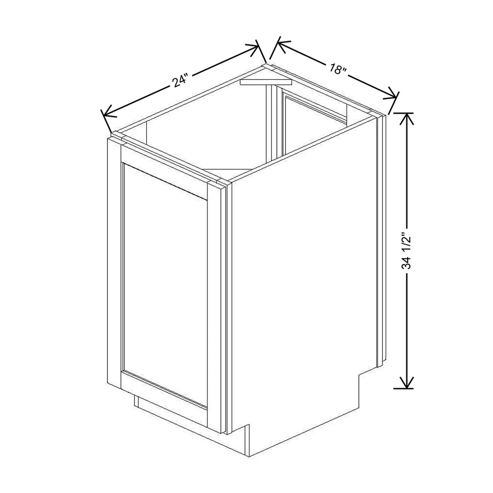 18" W Full Height Peninsula Base Cabinet