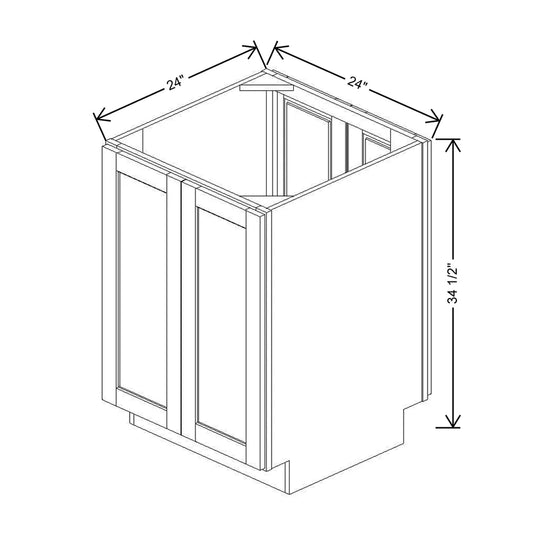 24" W Full Height Peninsula Base Cabinet