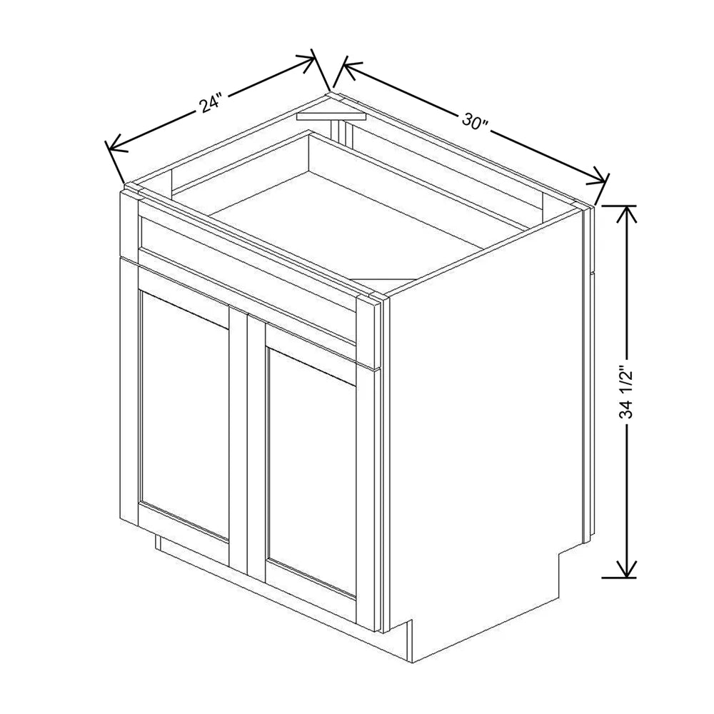 30" W Peninsula Base Cabinet