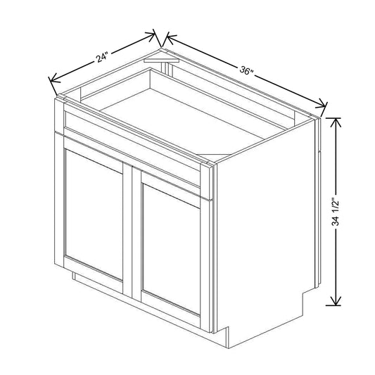 36" W Peninsula Base Cabinet