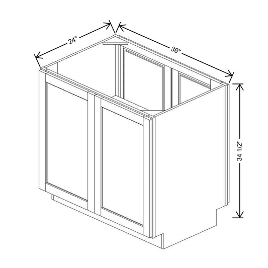 36" W Full Height Peninsula Base Cabinet