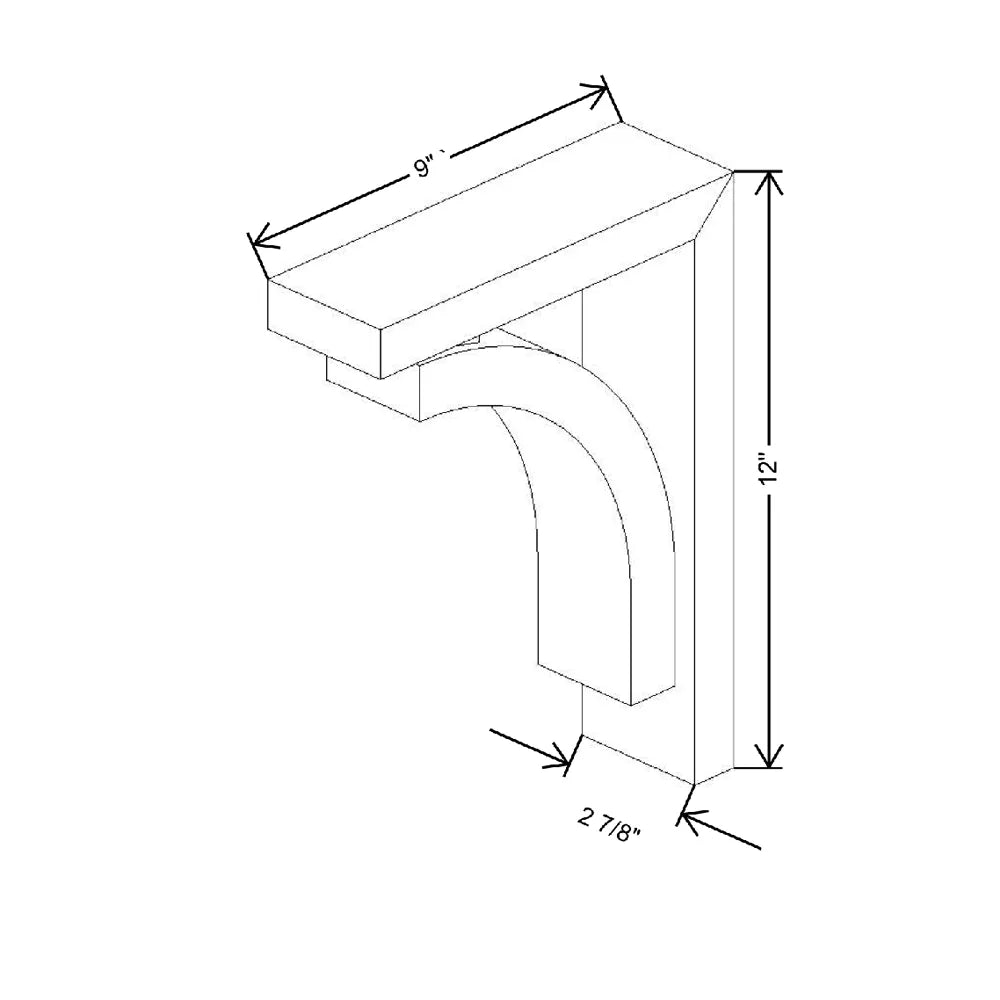 2 7/8" W X 12" H X 9" D Large Prairie Corbel