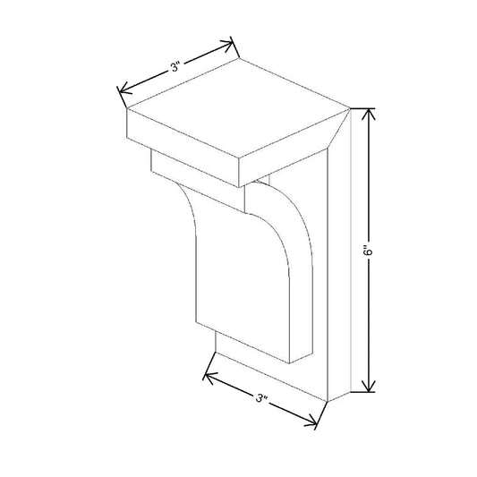 3" W X 6" H X 3" D Small Prairie Corbel