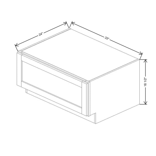 33" W Pedestal One Drawer Cabinet